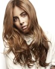 Long nutmeg color hair with motion