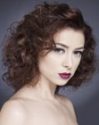 Hairstyle with curls in different shapes