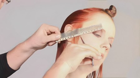 Cut balanced round graduation - Cut in front of the ear