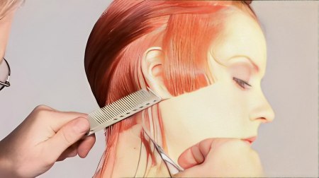 Cut balanced round graduation - Cut with a poiting technique