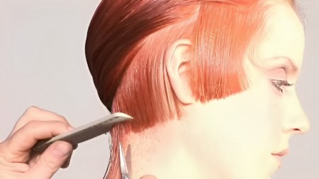 Cut balanced round graduation - Cut from centre to back