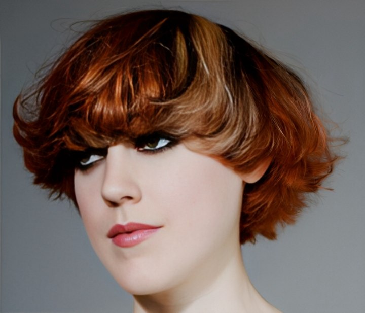 Balanced round graduation hair cut