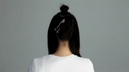Concave layer haircut - Sections are curved into the nape area