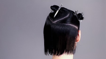 Graduated bob - Partition the hair into sections