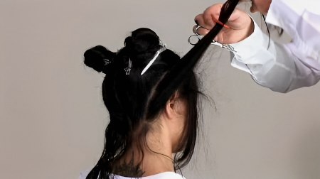 Long graduation cut - Increase the angle of elevation