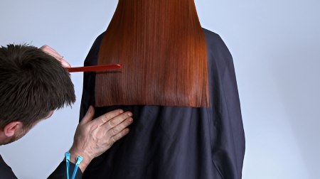 One length long hairstyle - Refine the cutting line