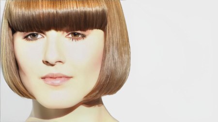 Short bob with a one-length shape