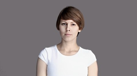 Short round haircut - Before