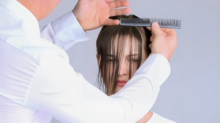 Tailored haircut - Create a curved fringe