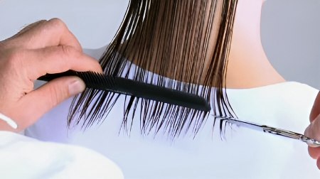 Tailored haircut - Cut a square guide line