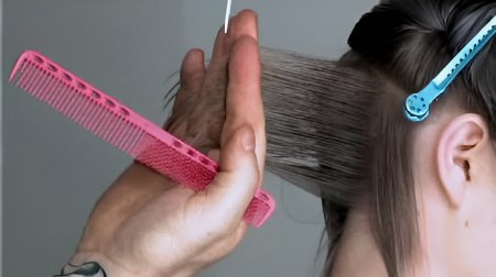 Uniform layer haircut - Continue to the ear