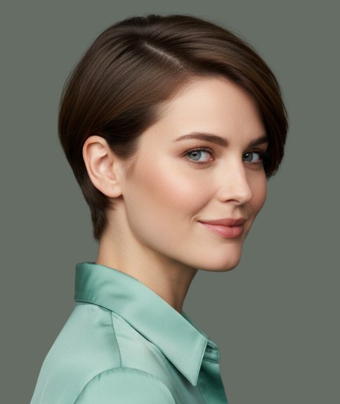 Short asymmetrical hairstyle for confident women