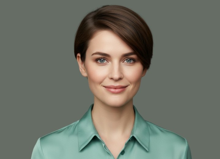 Refined short hair with asymmetry