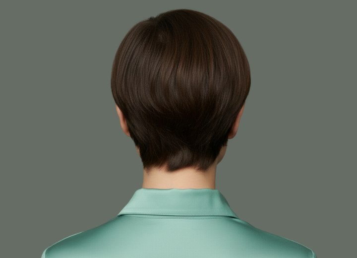 Short cut with layered hair at the back