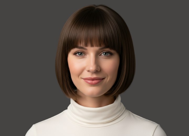 Rounded bob with slight asymmetry