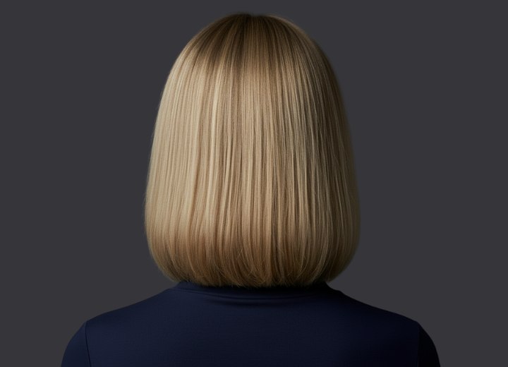Bob hairstyle with movement at the ends - Back view