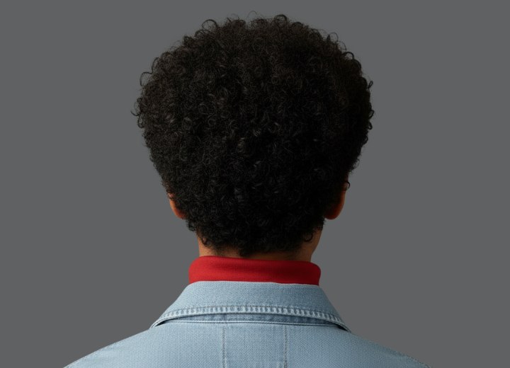 Short hairstyle for natural black hair - Back view