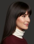Straight long hair with bangs