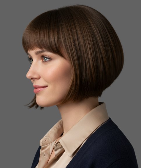 Graduated bob with bangs