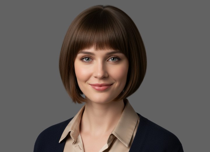 Chin-length bob with subtle asymmetry