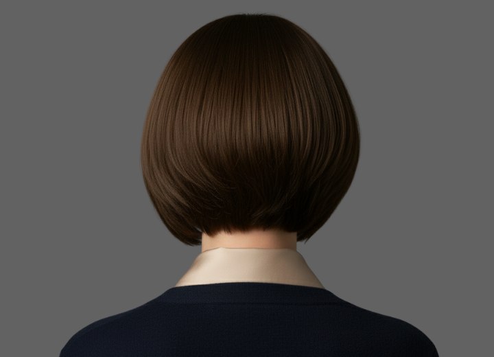 Shorter at the back bob haircut - Back view