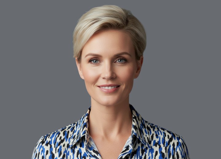 Modern short hairstyle with femininity