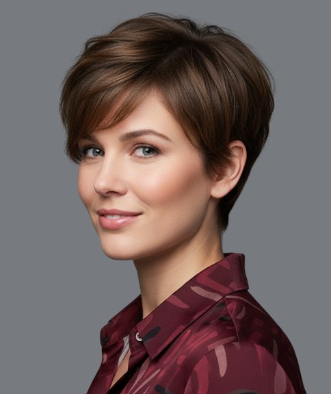 Short hairstyle with layers - Side view