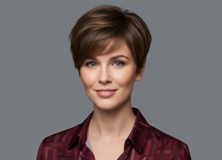 Pixie cut for brown hair with layers
