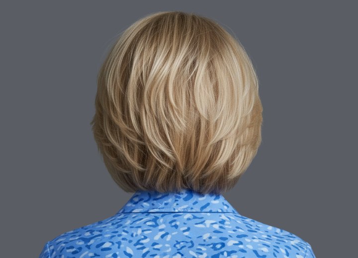 Bob haircut with layers - Back view