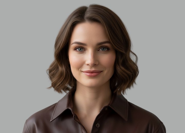 Bob hairstyle with a soft wave pattern