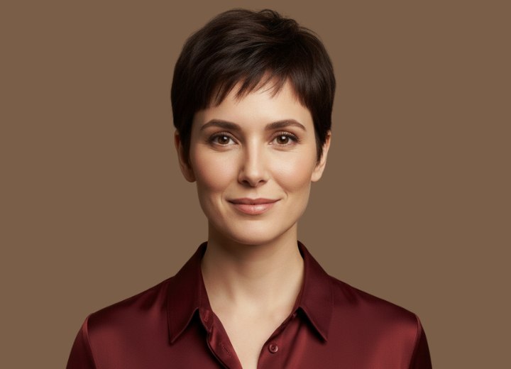 Fresh pixie cut for brown hair