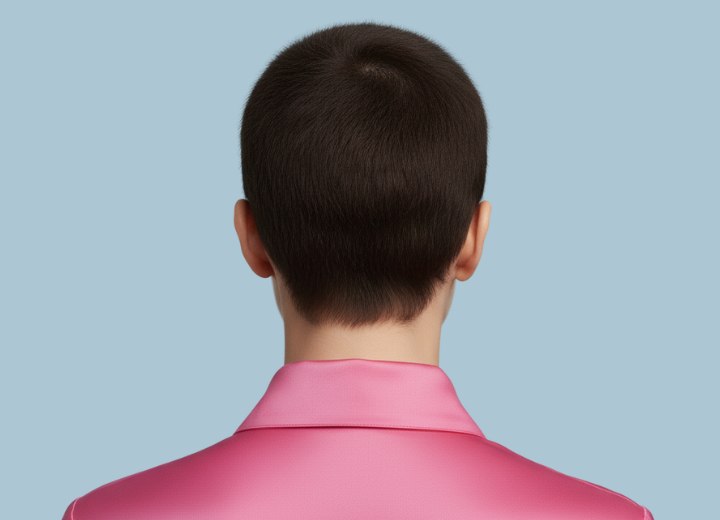 Very short shaved hair for active women