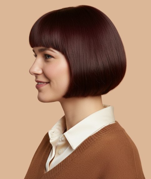 Classic jaw-length bob - Side view