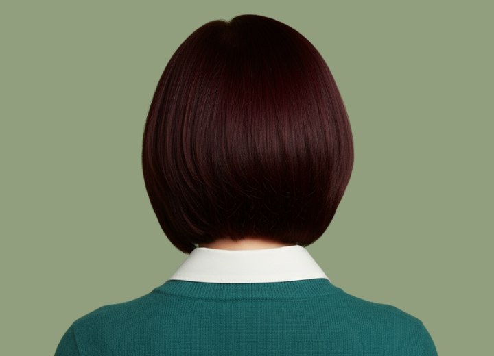 Elegant bob cut with a shorter back - Back view
