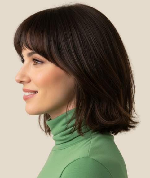 Soft, just above the shoulders bob - Side view