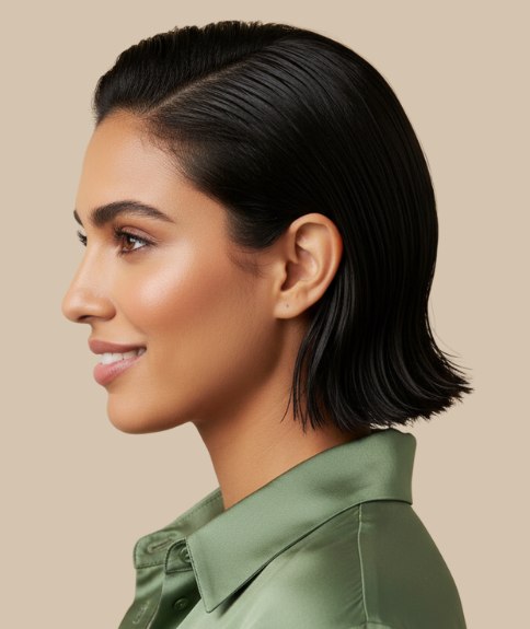 Bob for black hair - Side view