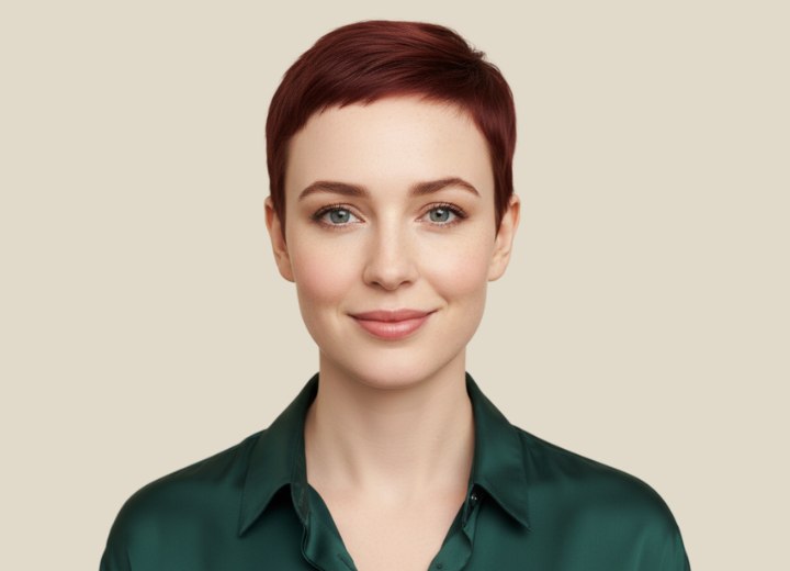 Modern short back and sides haircut for women