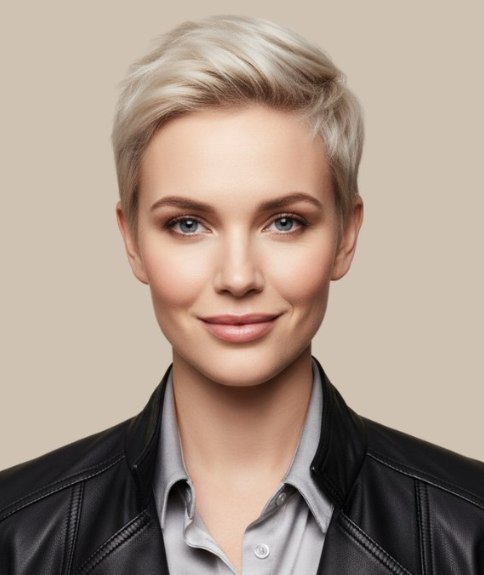 Pixie cut with a very short back and sides