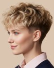 Curly pixie cut