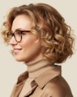 Blonde bob with curls