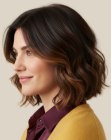 Wavy bob with soft ends