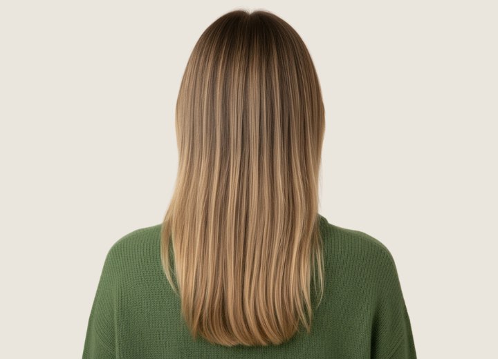 Long, multidimensional blonde hair with a balayage