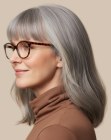 Long bob for gray hair