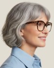 Wavy bob for gray hair