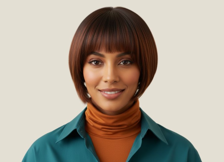Jaw-length angled bob with a shaved nape