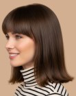 Mid-length hair with bangs