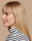Long hair with classic bangs
