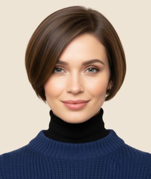 Bob hairstyle with the back cut shorter