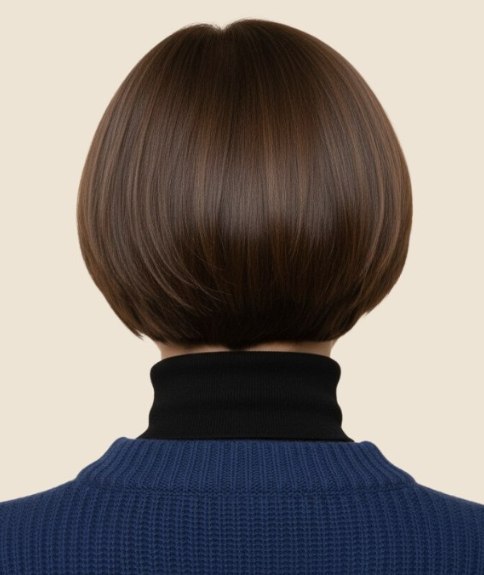 Bob cut with a shorter back - Back view