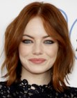 Long bob with a center part - Emma Stone